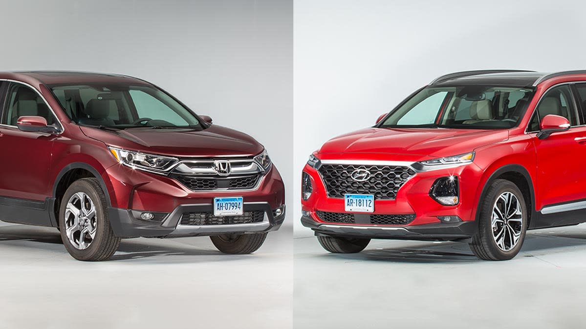 FaceOff Honda CRV vs. Hyundai Santa Fe Consumer Reports